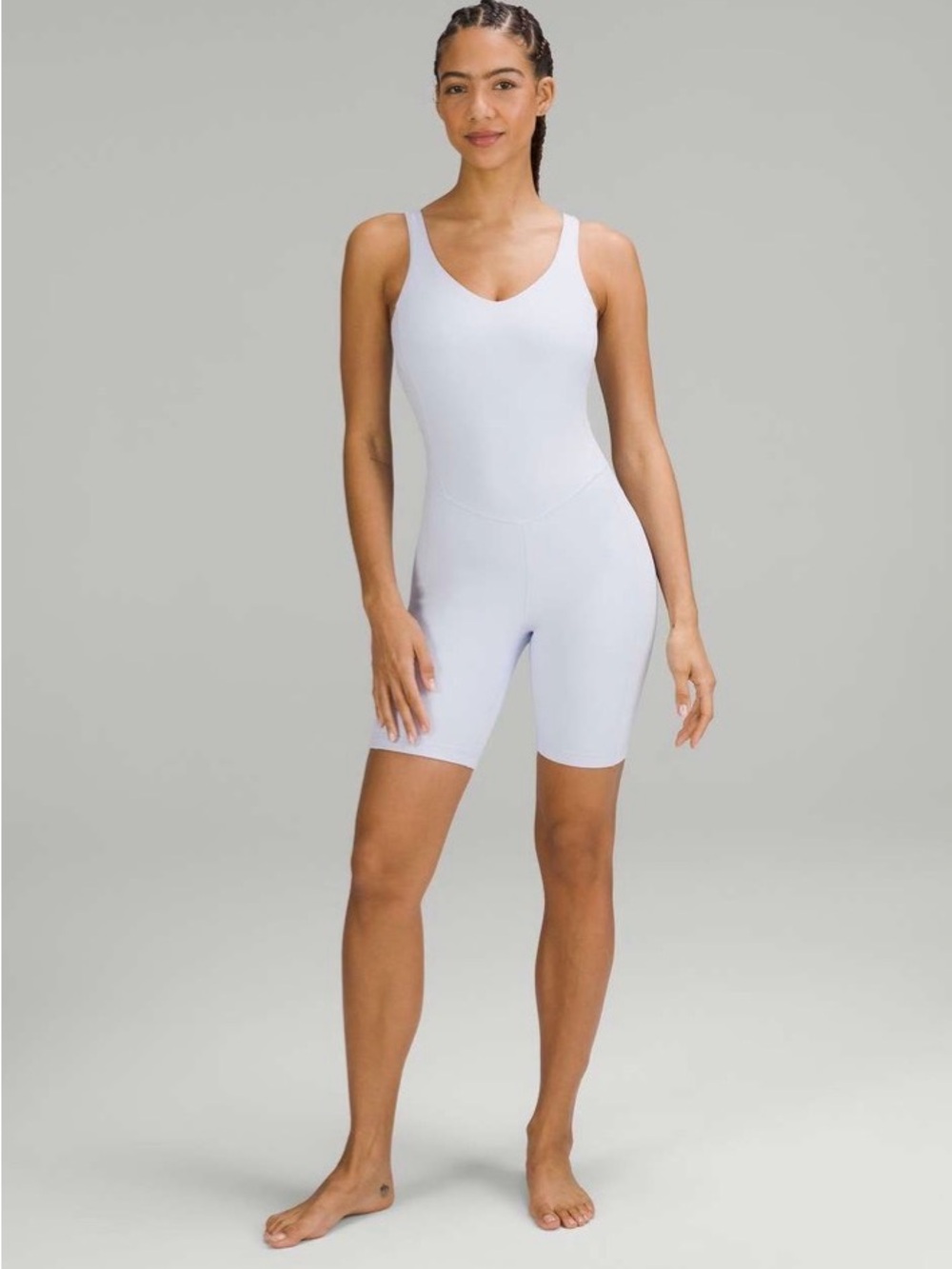 🤍 Lululemon Align Bodysuit 8” Size 12 Pastel‎ Lavender Blue Workout Romper 🤍